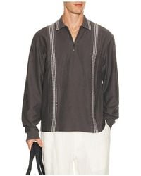 Palmes - Panel Long Sleeve Zip Polo - Lyst