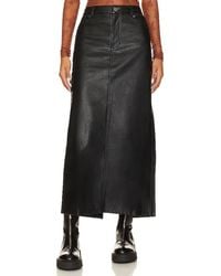 Free People - X We The Free City Slicker Faux Leather Maxi Skirt In Black - Lyst