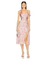 Astr - Asymmetric Ruched Waist Dress - Lyst