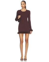 SNDY'S - Pearse Faux Fur Mini Dress - Lyst
