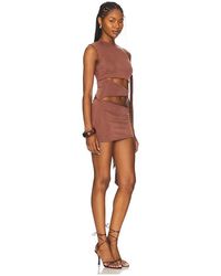 princess polly baby blue dress Jaded London Enya Backless Draped Mini Dress in Brown