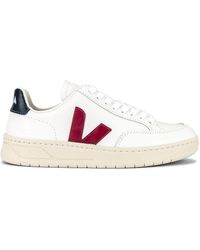 Veja V-12 Leder Extra Weiß Marsala Nautico Herren Sneakers
