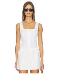 GOOD AMERICAN - The Pointelle Button Down Tank Top - Lyst
