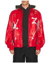Y-3 - Gfx Leather Jacket - Lyst