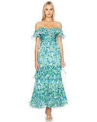 AMUR - Pia Pleated Midi Dress - Lyst