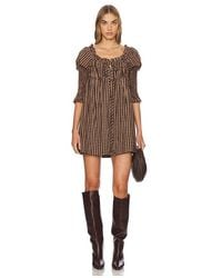 Free People - Smocked Tie-Back Mini Dress - Lyst