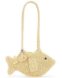 Damson Madder - Raffia Fish Bag With Bag Charm - Lyst