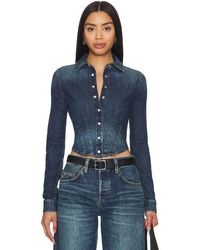RE/DONE - X Pam Anderson Fitted Denim Shirt - Lyst