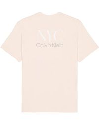 Calvin Klein - Embroidered Nyc Back Crewneck Tee - Lyst