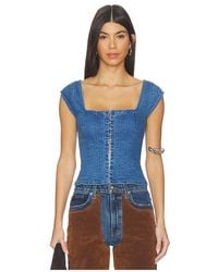 Free People - Marilyn Denim Corset - Lyst
