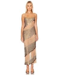 retroféte - Vestido Midi Carmine En Color Bronce Talla (También En Xl, Xxs) - Lyst