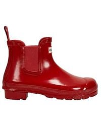 HUNTER - BOTTINES ORIGINAL CHELSEA GLOSS en Red - Lyst