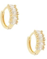 Mazin Jewels - Baguette Hoop Earrings - Lyst