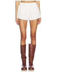 For Love & Lemons - Willa Eyelet Shorts en White - Lyst