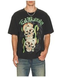 Ed Hardy - Camiseta Boxy Skull Snakes En Color Negro Talla (También En S, M) - Lyst