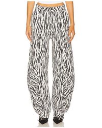 ROTATE BIRGER CHRISTENSEN - Pantalones Cargo De Sarga Estampada En Color Negro, Blanco Talla (También En 36, 38, 40, 42) - Lyst