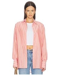 RENGGLI - Stripe Boxy Long Sleeve Button Up - Lyst