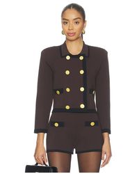 L'Agence - Janu Cont Trim Knit Jacket - Lyst