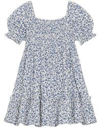 Polo Ralph Lauren - Short Sleeve Jersey Knit Floral Smocked Dress - Lyst
