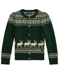 Polo Ralph Lauren - Long Sleeve Intarsia Holiday Cardigan - Lyst
