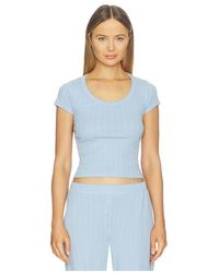 VIR VITA - Pointelle Scoop Tee - Lyst