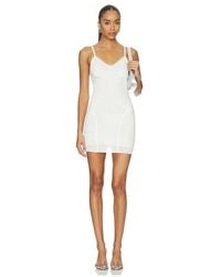 Area - ROBE GIRLY RIB KNIT MINI en White - Lyst