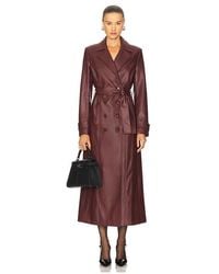 Bardot - Faux Leather Longline Coat - Lyst