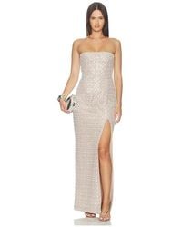 Bronx and Banco - Allegra Pearl Veronica Maxi Dress With Slit - Lyst