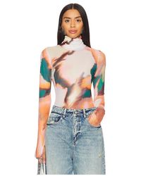 AFRM - Top De Malla Con Cuello Alto Y Manga Larga Zadie En Color Rosado Talla (También En 3X, L, M, S, Xl, Xs, Xxl, Xxs) - Lyst