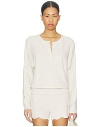 Barefoot Dreams - Cozychic Ultra Lite Scallop Dolman Henley Top - Lyst