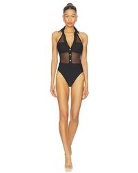 L'Agence - Natalya Collared One Piece - Lyst