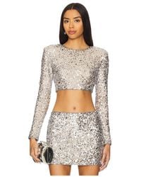 Lovers + Friends - Crystal Sequin Cropped Top - Lyst