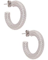 By Adina Eden - Jumbo Pave Hoops - Lyst