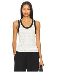 Autumn Cashmere - Tanktop Aus Pointelle-Strick Mit Racerback Und Ziernähten - Lyst