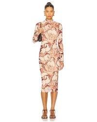 Steve Madden - Vestido Midi Vivienne En Color Marrón Talla (También En M, S, Xl, Xs) - Lyst