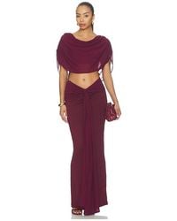SNDY'S - ROBE MARNIE REVERSIBLE MAXI en Burgundy - Lyst