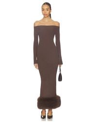 Lovers + Friends - Ling Off The Shoulder Faux Fur Detail Dress - Lyst