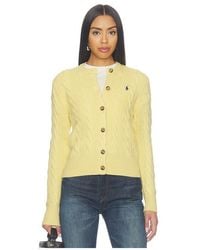 Polo Ralph Lauren - Long Sleeve Crew Neck Cardigan Sweater - Lyst