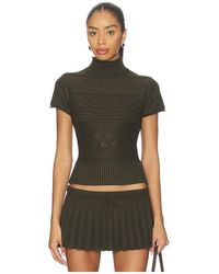 GUIZIO - Cable Knit Turtleneck Top - Lyst