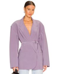Norma Kamali Oversized Double Breasted Jacket - Purple