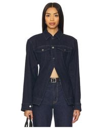 AFRM - The Peplum Denim Jacket - Lyst