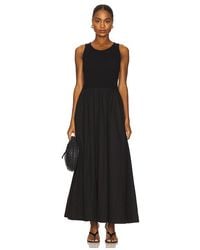 Enza Costa - Vestido De Tirantes De Algodón Estilo Resort En Color Negro Talla (También En M, S, Xs) - Lyst