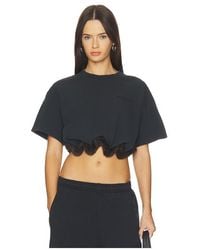 Alexander Wang - T-Shirt With Faux Fur Trim - Lyst