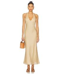 Bardot - X Revolve Paola Halter Linen Midi Dress - Lyst