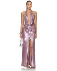 LAPOINTE - Deep Cowl Neck Shirred Gown - Lyst