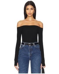 Michael Lauren - Lanny Off Shoulder Long Sleeve Top Double Layered Top - Lyst