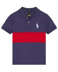 Polo Ralph Lauren - Polo De Manga Corta De Jersey De Algodón Con Raya Central En Color Azul Talla En - Lyst