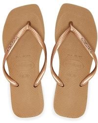 Havaianas - Slim Square Logo Metallic Sandal - Lyst