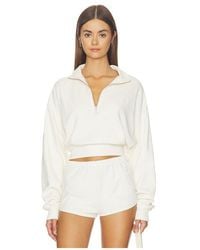 ÉTERNE - Cropped Half-Zip Sweatshirt - Lyst