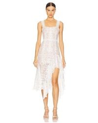 knee length dresses for ladies White Satin Cream Wrap Dress Midi Flutter Sleeves M main image 1